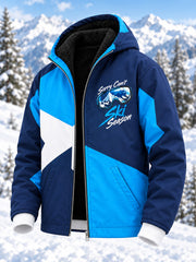 Men's Ski Lovers Ready for Ski Season Casual Composite Fleece Jacket