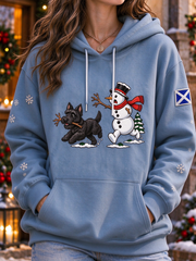 Women's Scottish Christmas Scottish Terrier printed hoodie
