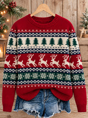Women's Vintage Nordic  & Retro Festive Holiday Pullover Christmas Sweater
