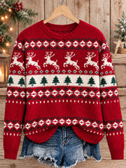 Women's Vintage Nordic  & Retro Festive Holiday Pullover Christmas Sweater