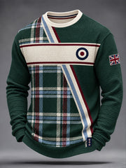 Men's UK Music Lover Mods Art Printed Waffle Sweatshirt