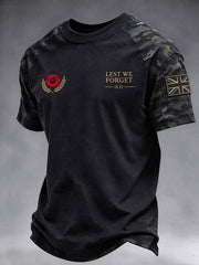 Men's Lest We Forgrt Print Short Sleeves T-shirt