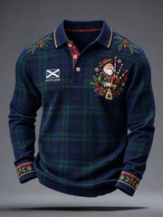 Men's Scotland Christmas Art Printed Casual Tops