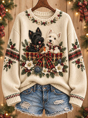 Women's Scotland Christmas Art Printed Sweater