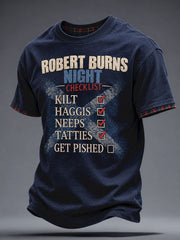 Men's Scotland Burns Night Art Printed T-Shirt