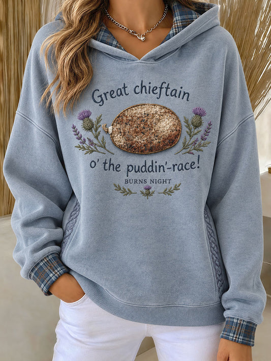 Women's Scotland Burns Night Art Printed Hoodie