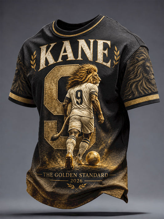 Men's England Football Lover Golden 2026 Printed T-shirt