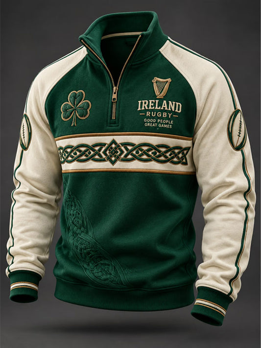 Men's Rugby Lovers Printed Zip-Up Hoodie