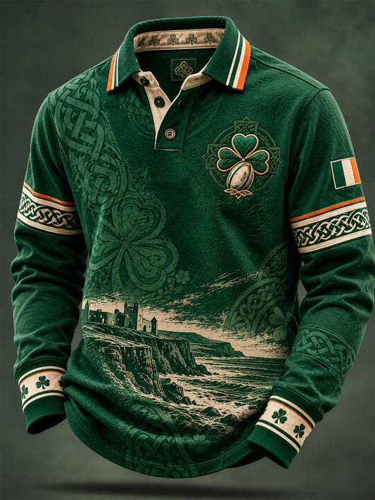 Men's Rugby Lovers Printed long sleeve polo
