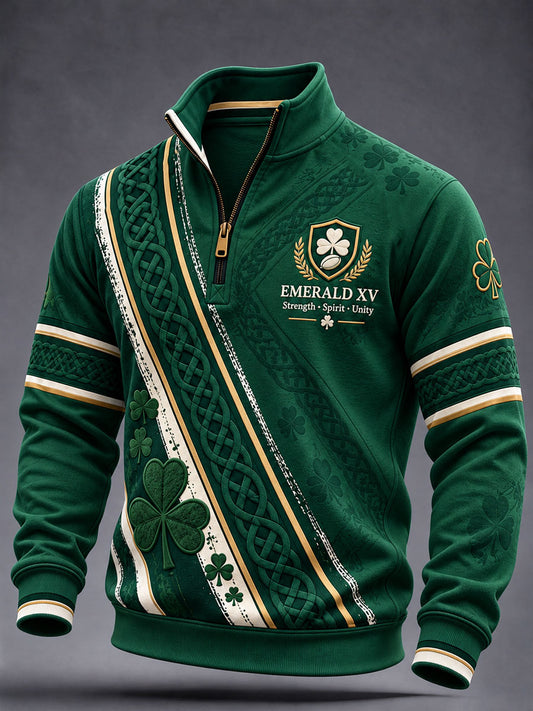 Men's Rugby Lovers Printed Zip-Up Hoodie