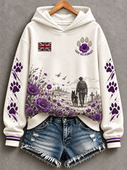 Women's Animals In  War Lest We Forget Print  Regular Sweatshirt