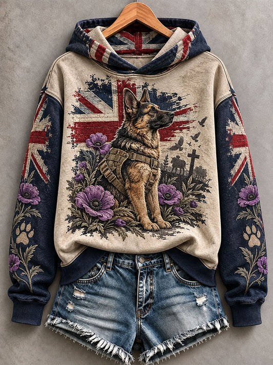 Women's Animals In  War Lest We Forget Print  Regular Sweatshirt