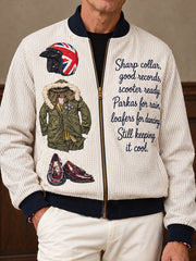 Men's UK Music Lover Mods Art Printed Jacket